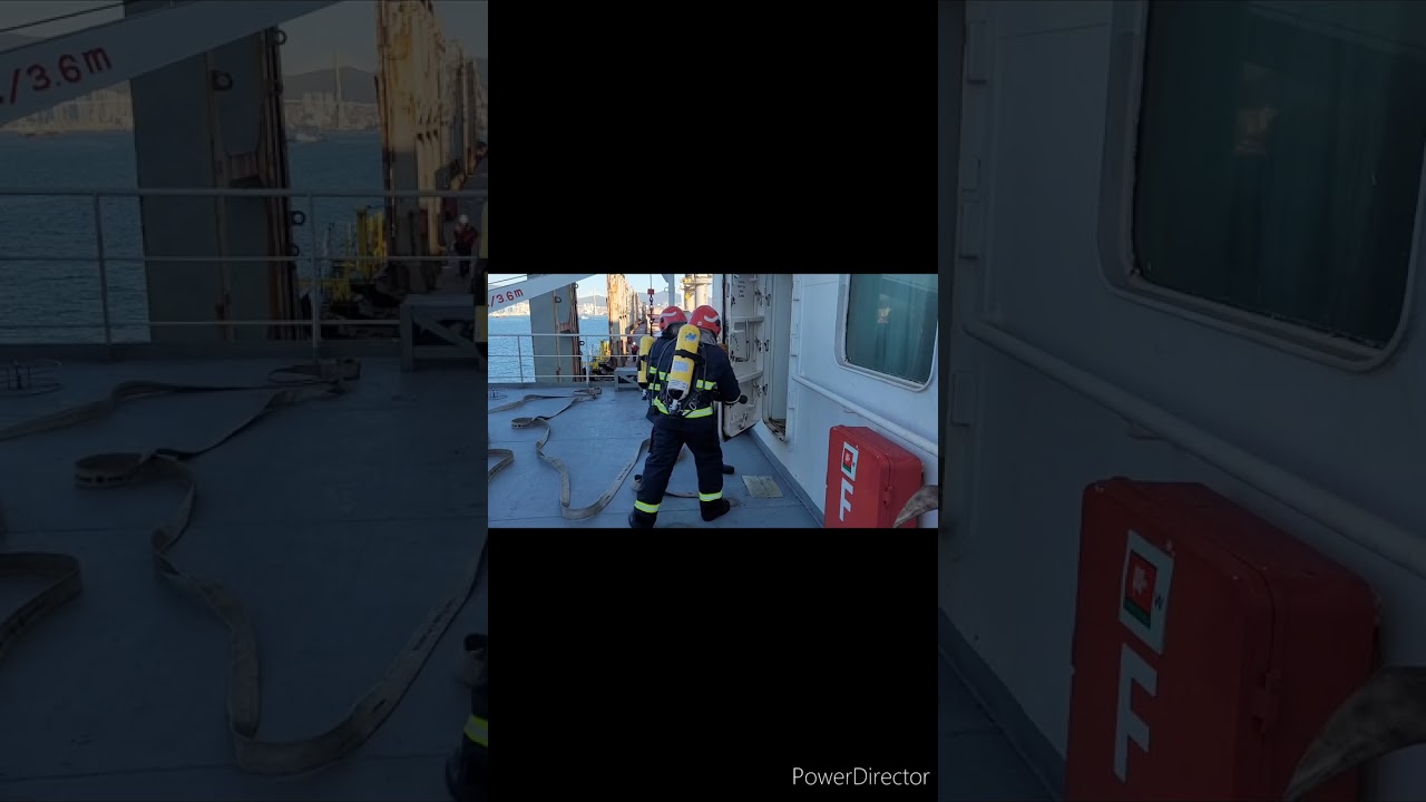 Fire drill onboard the ship