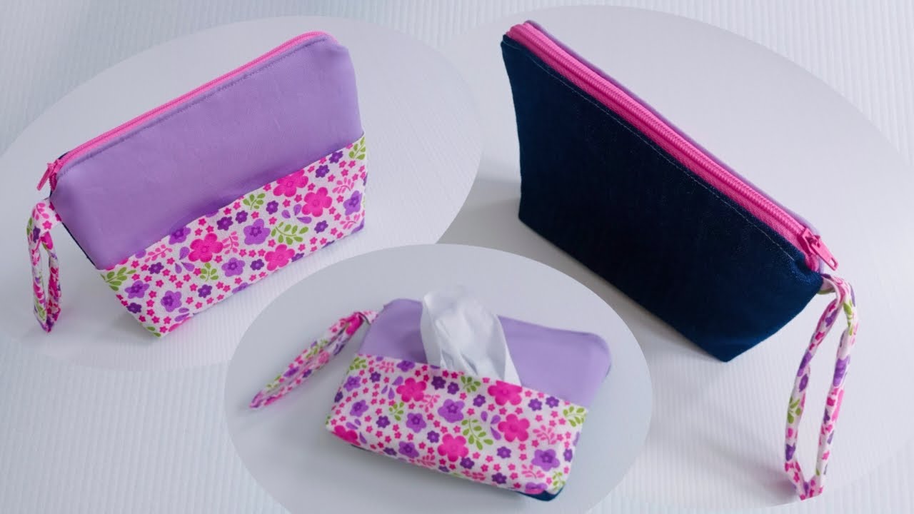 DIY Pouch for Tissue | Mask Storage | Cosmetic | Pouch with Zipper