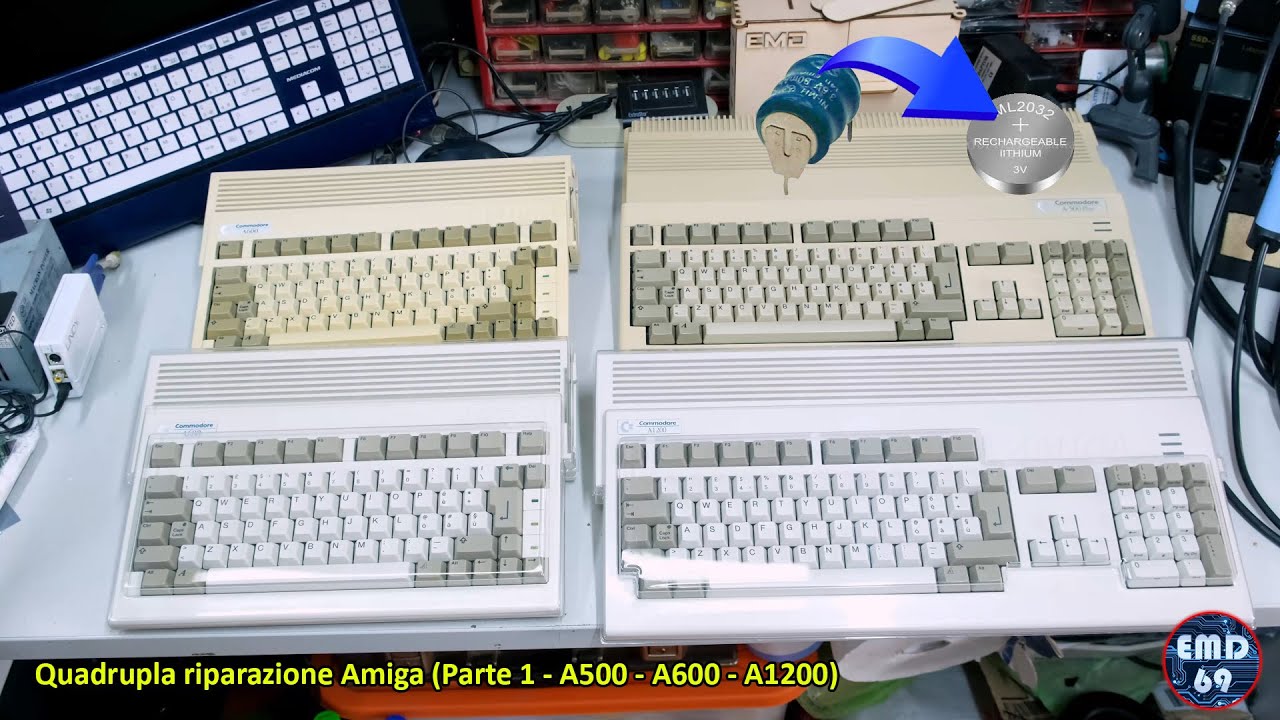 AMIGA REPAIR MARATHON (Parte 1): Salviamo A500+, 2x A600, A1200! + MOD Batteria CR2032 Anti-Varta!