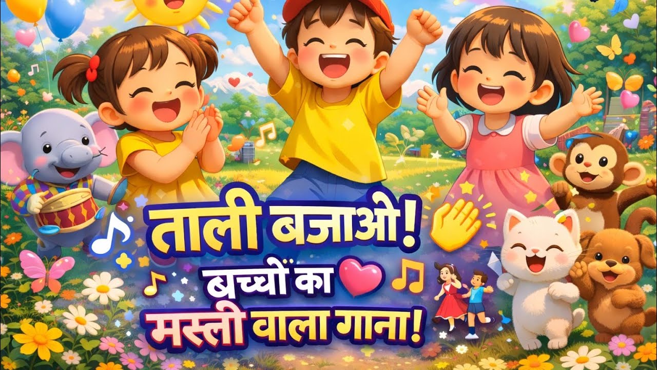 ताली बजाओ 👏 | Hindi Kids Fun Song | Baby Rhymes 🎵😄