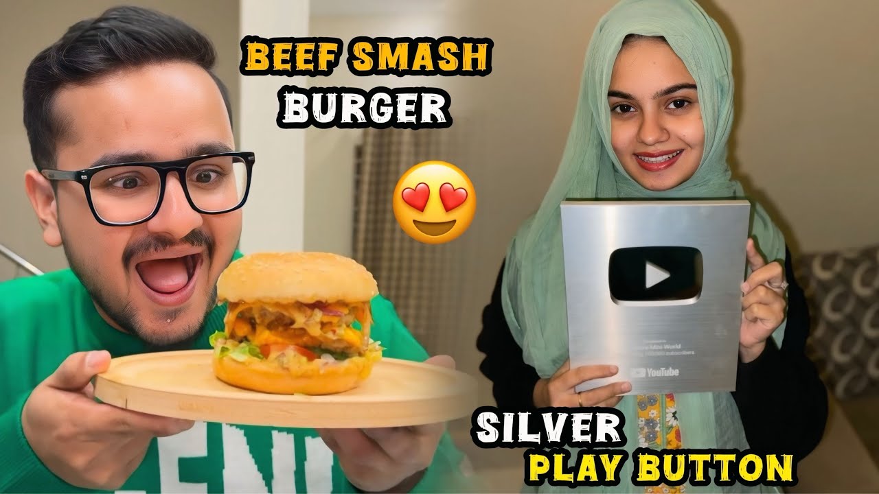Congratulations to all my subscribers♥️🎊here is the recipe of beef smash burger🍔