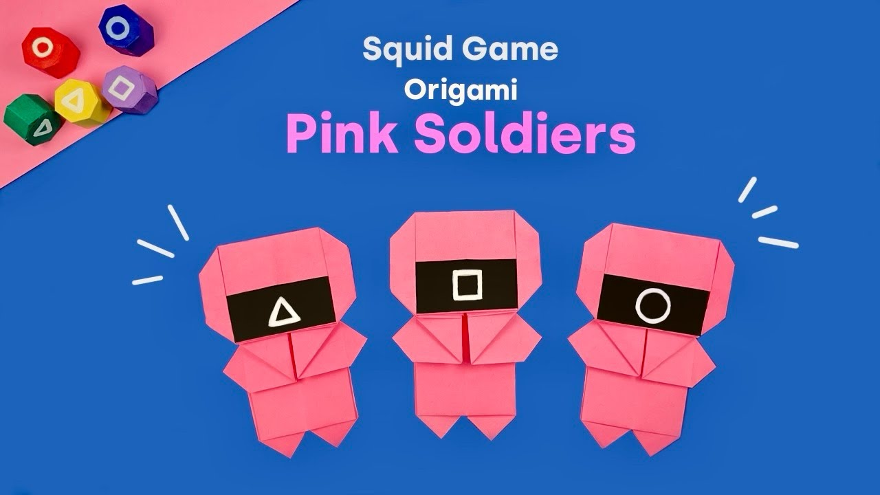 DIY Origami Pink Soldiers from Squid Game | Squid Game-Inspired Paper Craft Tutorial