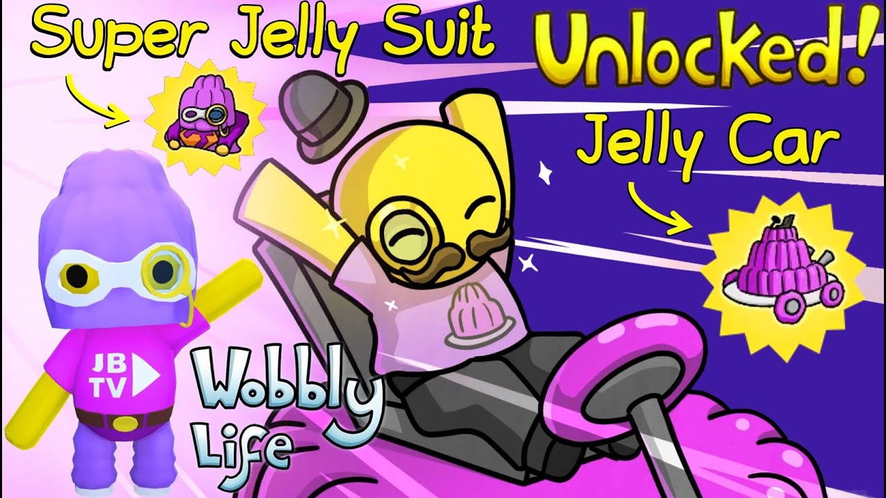 NEW JELLY MISSION UPDATE! WE UNLOCKED THE JELLY CAR & SUPER JELLY SUIT IN WOBBLY LIFE