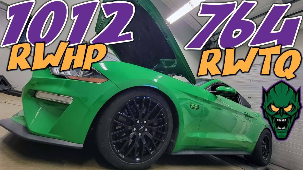 1012 RWHP 2019 Mustang GT Whipple Supercharger (Green Goblin IS BACK) E85 DYNO 20 PSI AUTOMATIC
