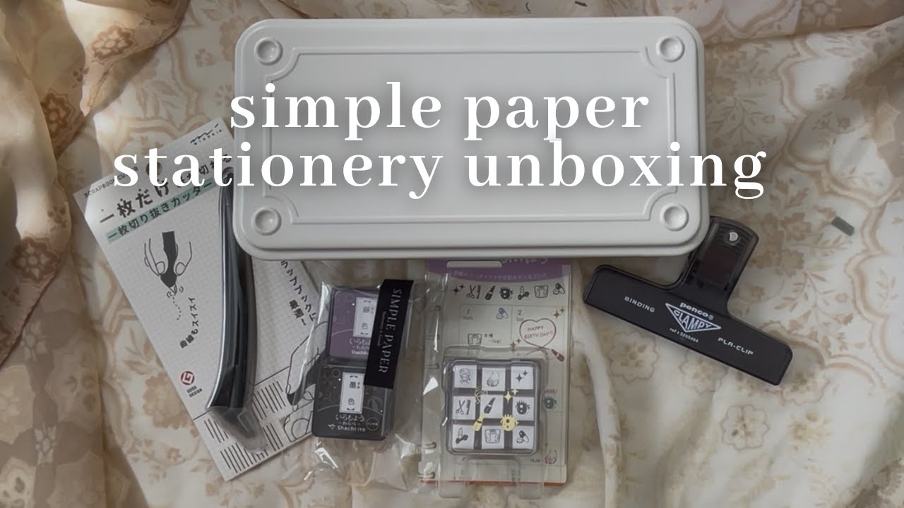simple paper stationery unboxing