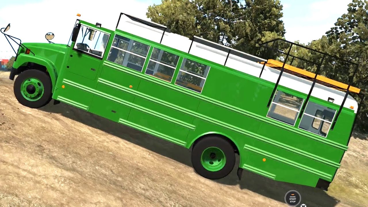 BeamNG Drive - CB 40 Bus RV Version on the Industrial Site Map