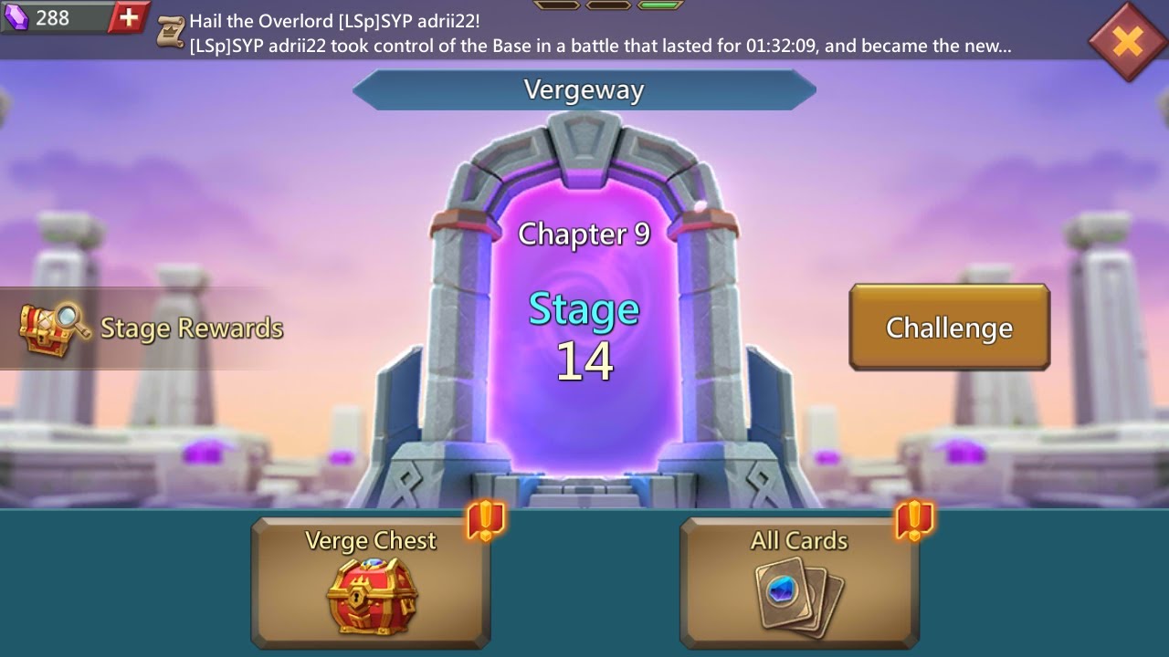 Lords mobile Vergeway chapter 9 stage 14