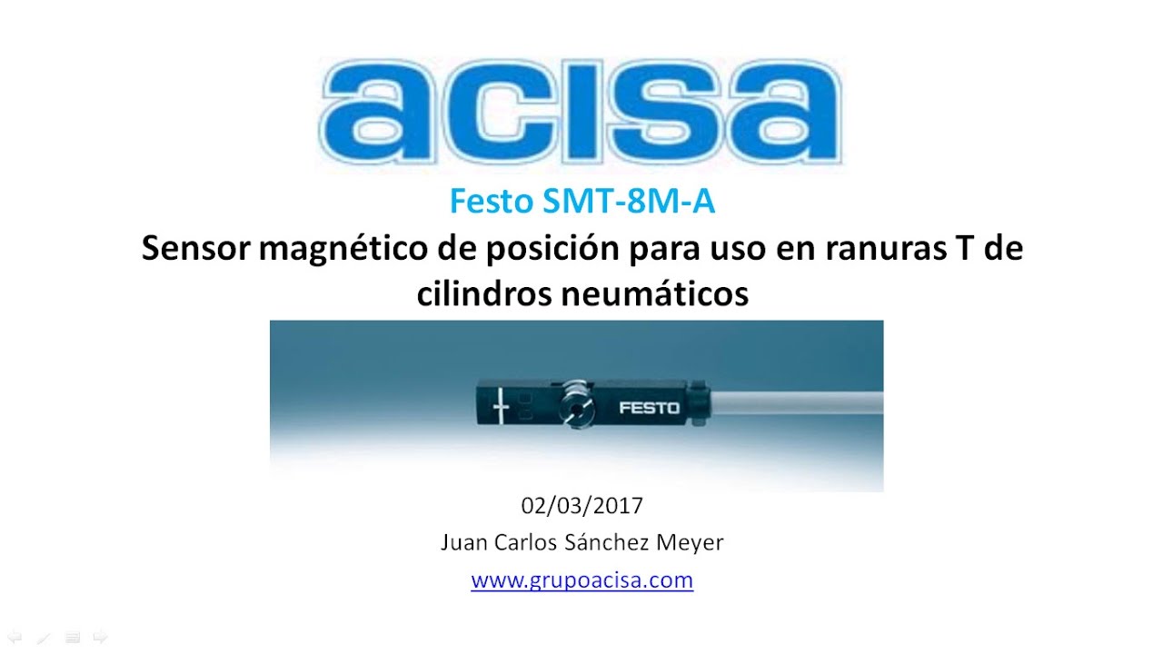 Festo SMT-8M-A, sensor magnético de posición para uso en ranura T de cilindros neumáticos