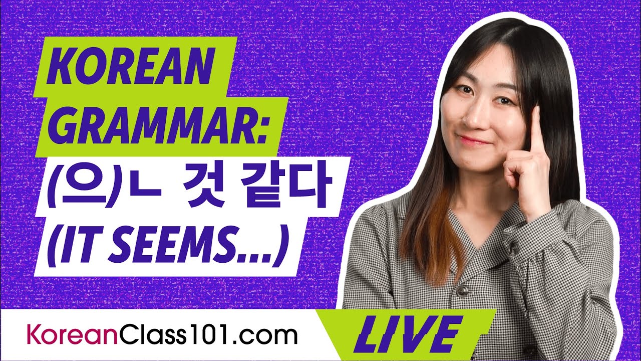 Korean Grammar Made Easy: (으)ㄴ 것 같다 (It seems...)