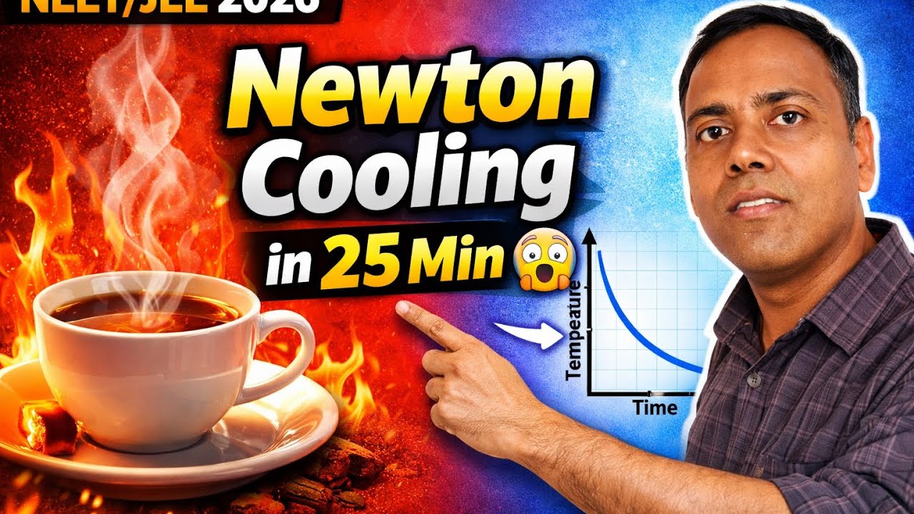 Newton’s Law of Cooling | Derivation + Graph + PYQs 💥