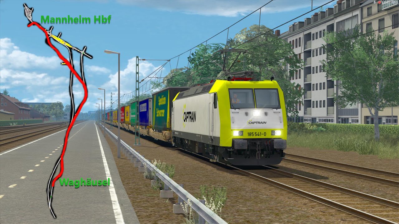 LET`S TEST Train Simulator 2015[60FPS] / 2. Test der Strecke Mannheim-Karlsruhe mit BR 185