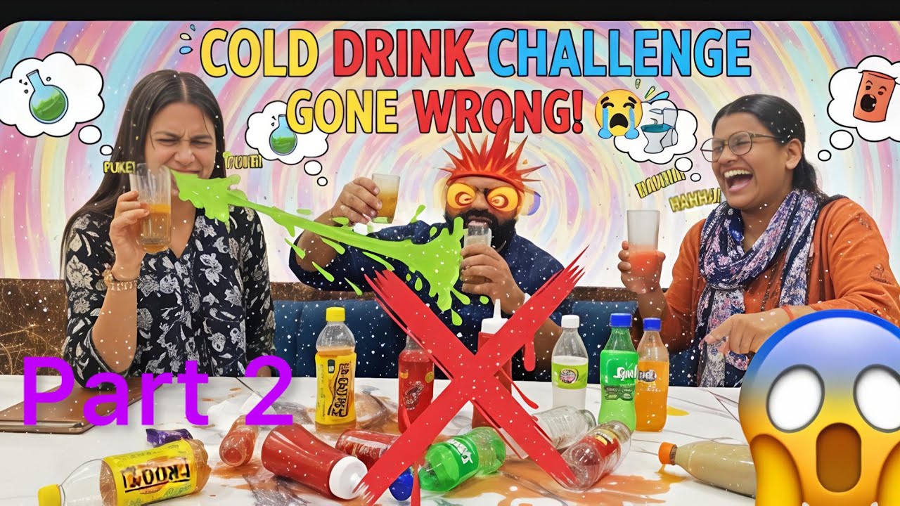 Part 2 #Blindfold drink challenge  🤮viral #funny #music #reels #comedy #food challenge #colddrink 
