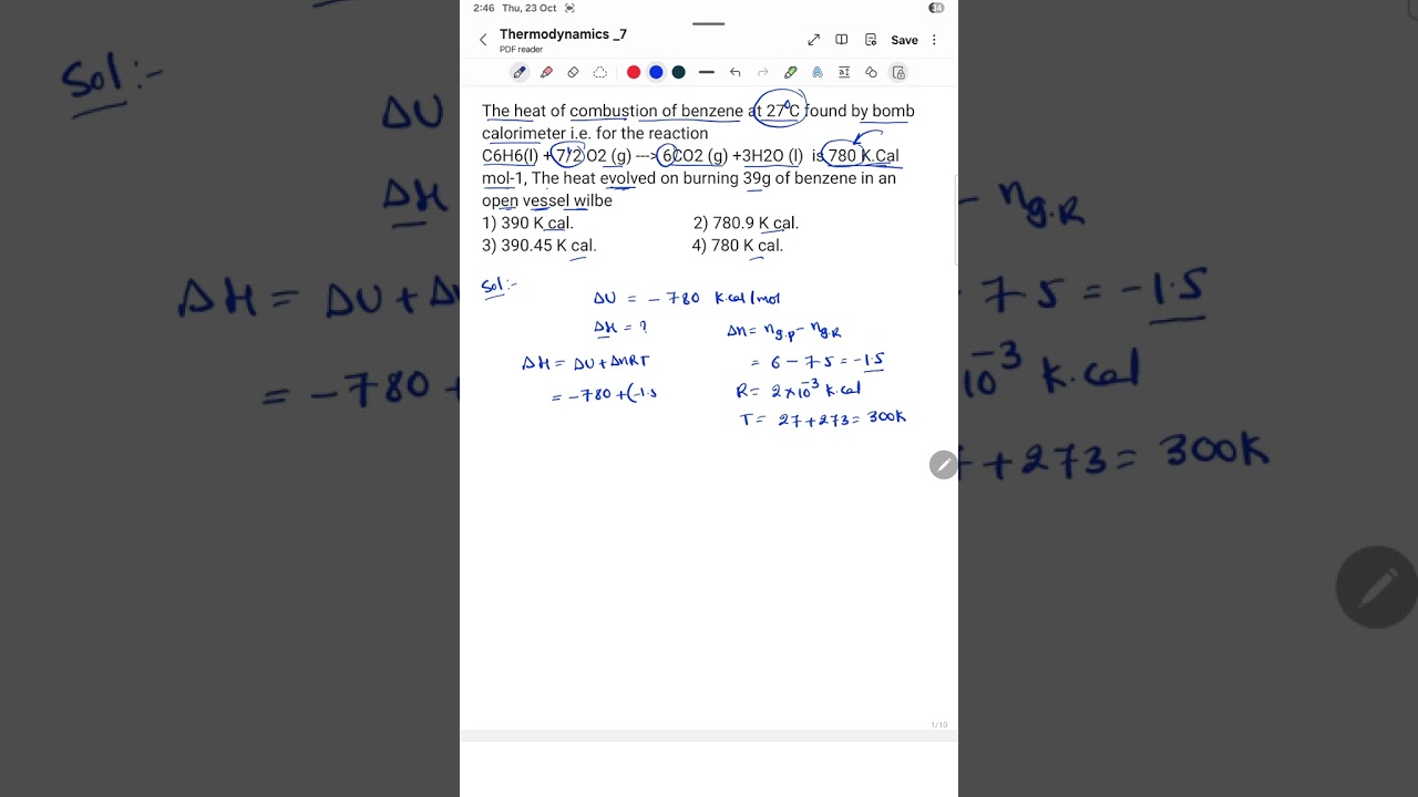 Thermodynamics class xi chemistry Q.no 6 by Nagendra Kumar sir 