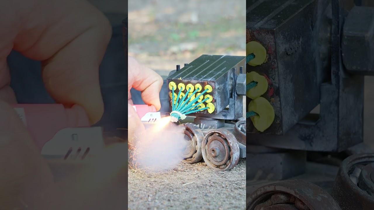 BM 21 Grad &rarr;  Powerful mini Cannon  #minicannon #mrmichal #tankgun