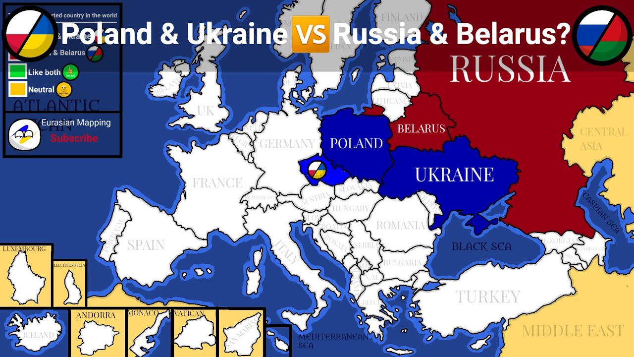 Poland & Ukraine vs Russia & Belarus? the most liked country in the world