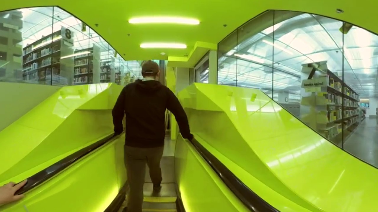 360 Walking Tour of Seattle Central Library - amazing architecture - YI 360 VR Camera in 4k