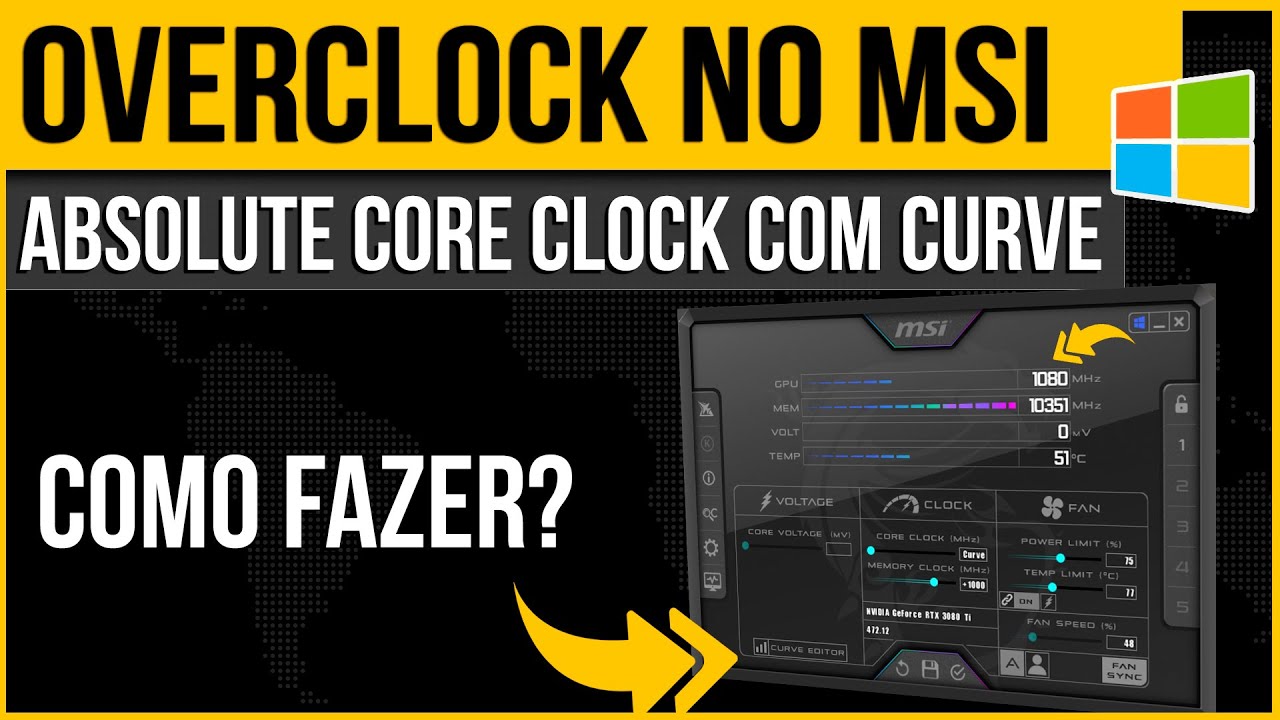 Overclock no WIndows Com Absolute Core Clock no Msi Afterburner
