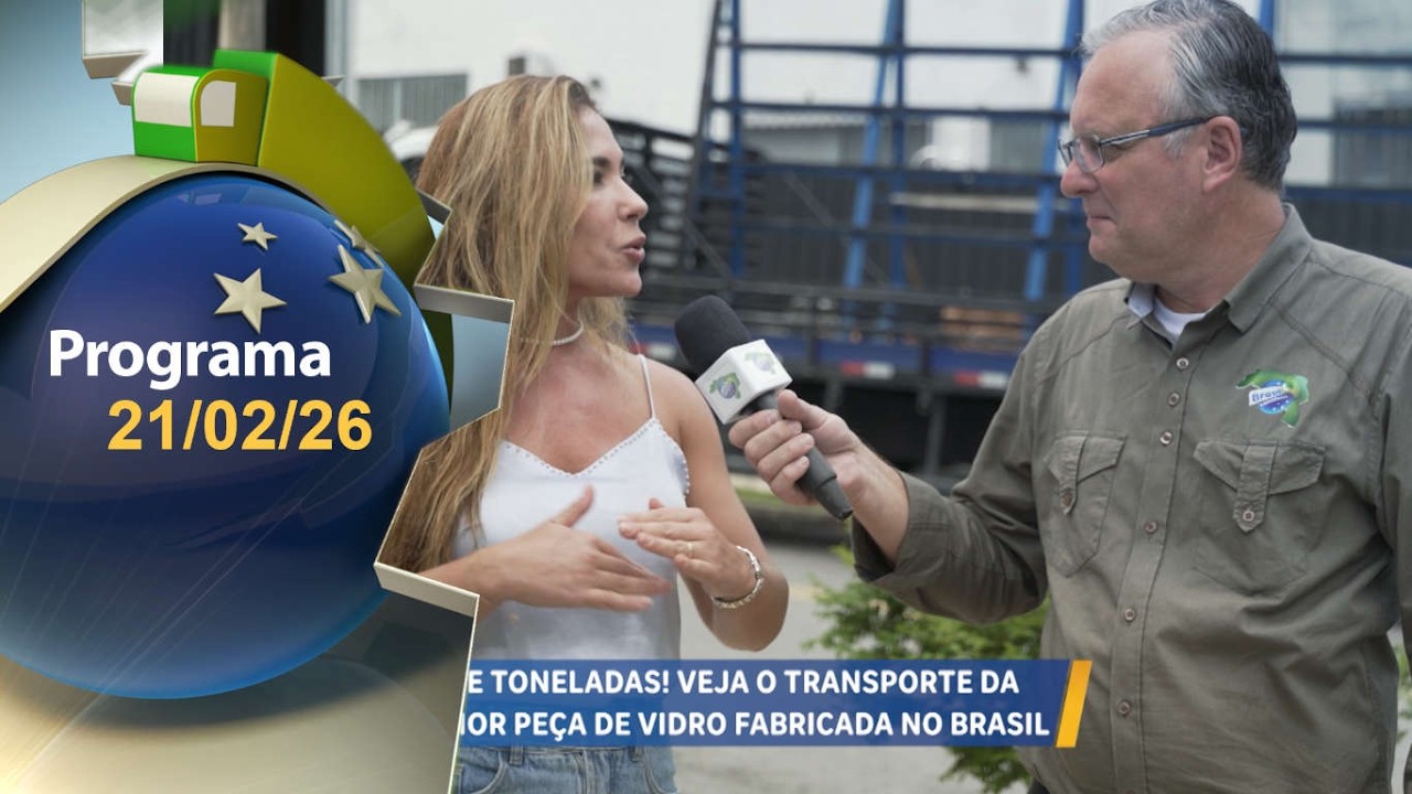 Veja o transporte da maior peça de vidro fabricada no Brasil