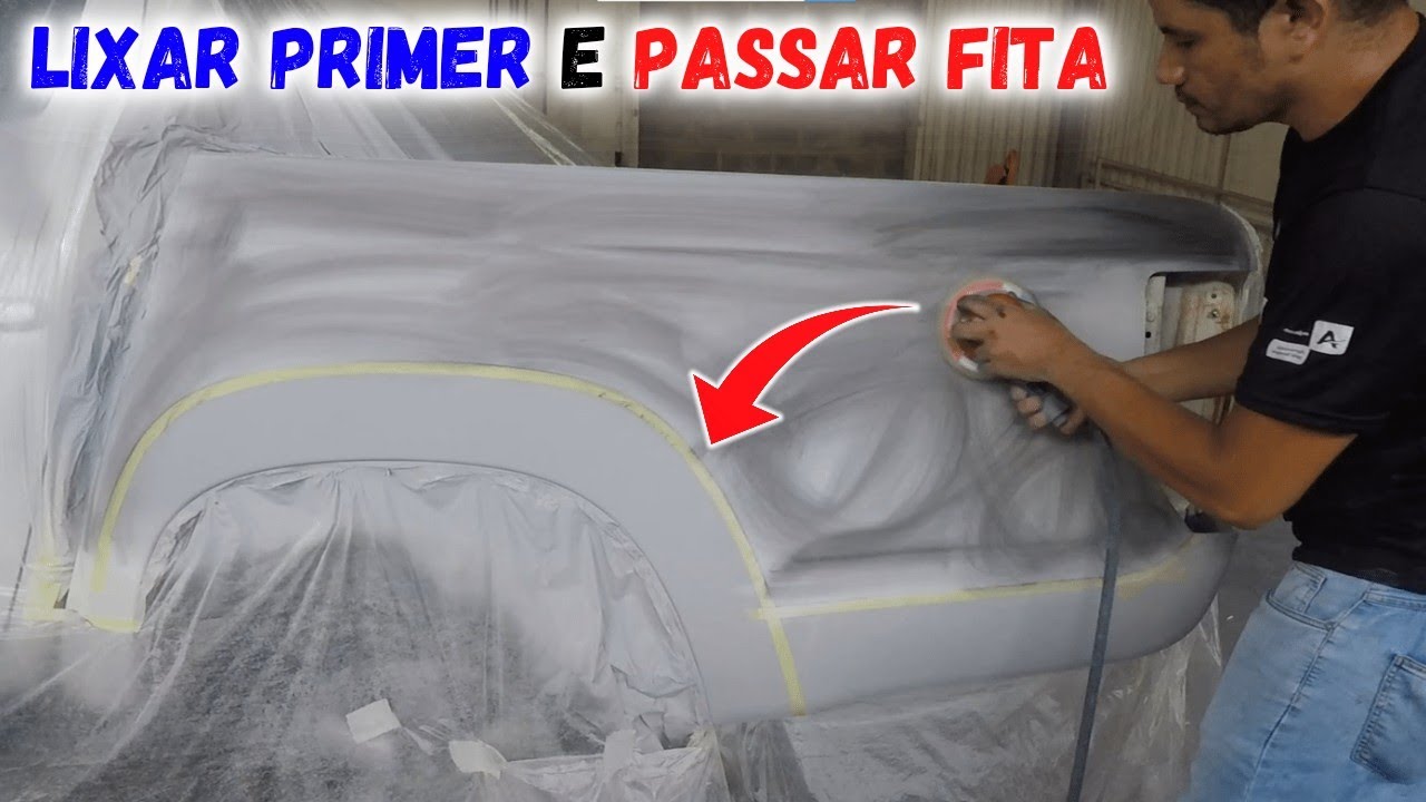 IMPORTANTE - Como passa fita na QUINA / LIXANDO PRIMER PU da lateral da L200 cheio de vincos