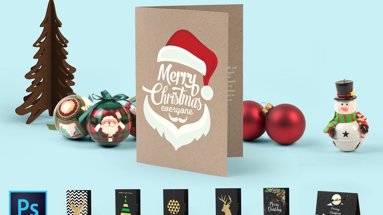 Christmas Greeting Card Mockup