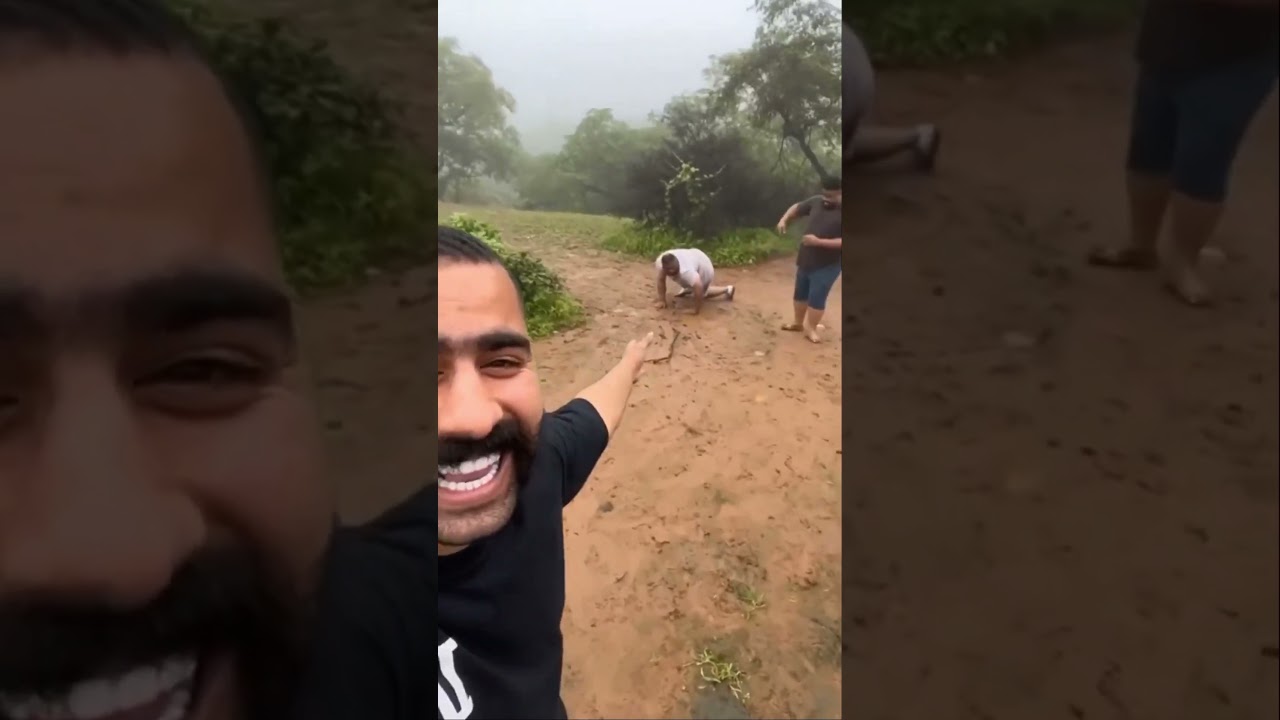 Slip n fall 😂 little mud never hurt #lmao #slipnslide #fall #mud