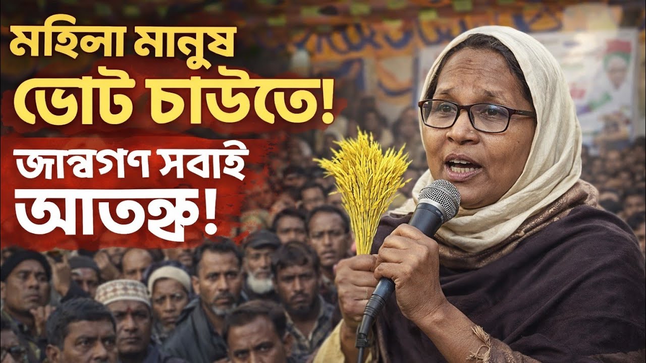 মহিলা মানুষ ভোট চাইতে এসে কি অবস্থা ধানের শিষে দেখুন কি হলো বিএনপি কঠিন নির্বাচন ২০২৬ 