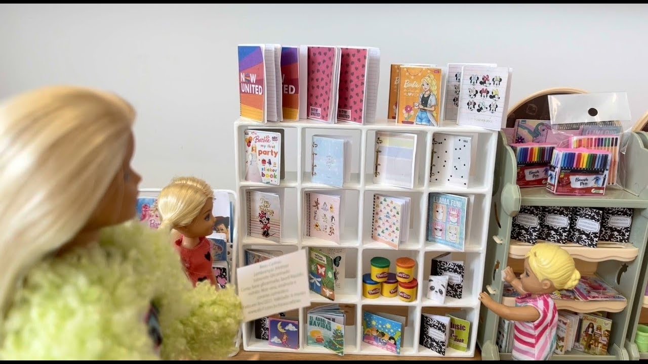 Novelinha da Barbie: Barbie fazendo compra de material escolar.