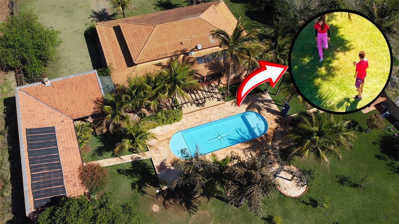 ESPIONEI MEUS AMIGOS COM O DRONE NA CASA DA FAZENDA!