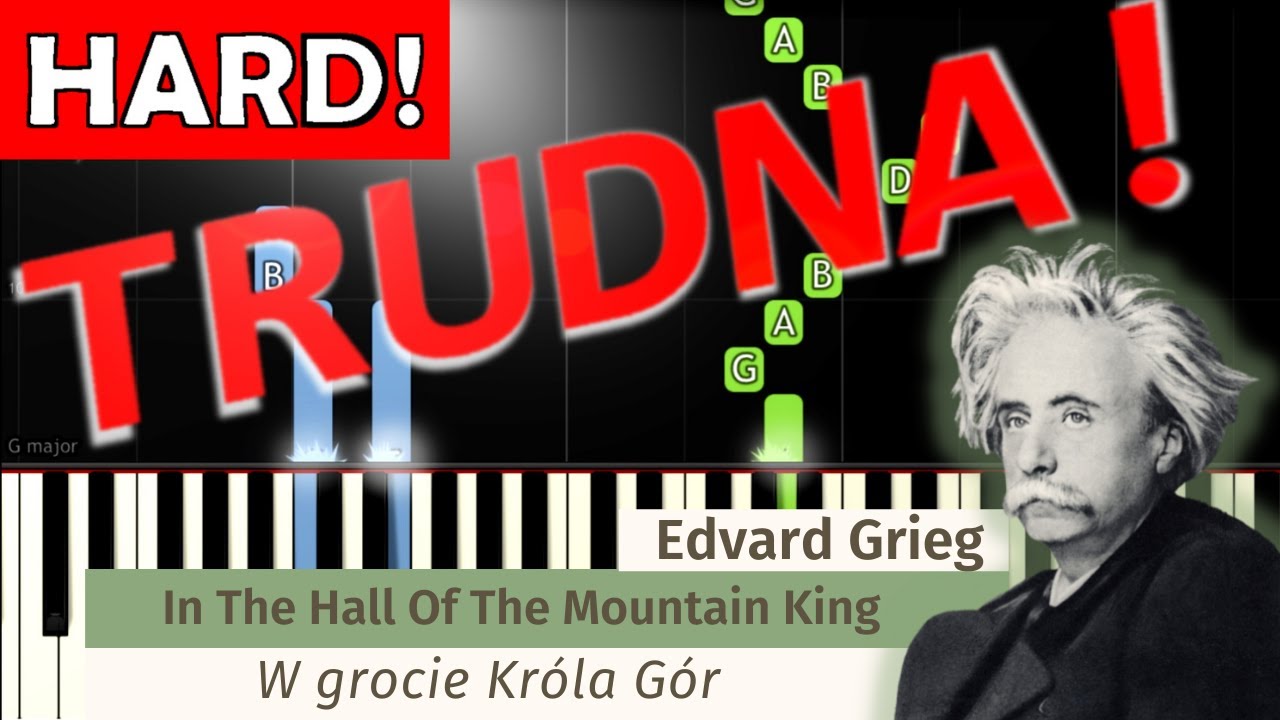 🎹 W grocie Króla Gór (Edvard Grieg) - Piano Tutorial (TRUDNA! wersja) 🎵 NUTY W OPISIE 🎼