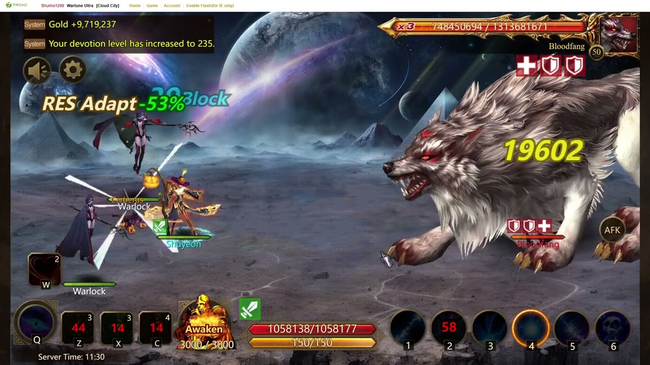 [Wartune Ultra] World Boss 1.13M Mage