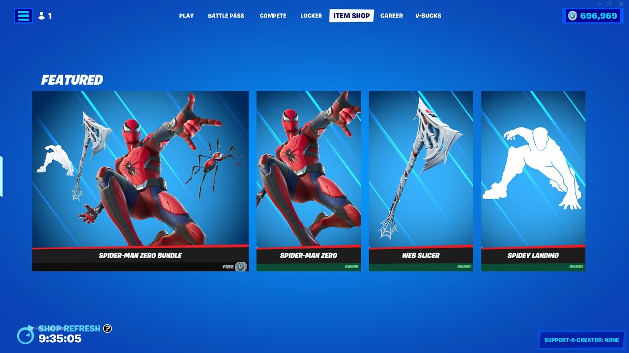 *LEAKS* SPIDERMAN ZERO FORTNITE BUNDLE IN THE ITEMSHOP!