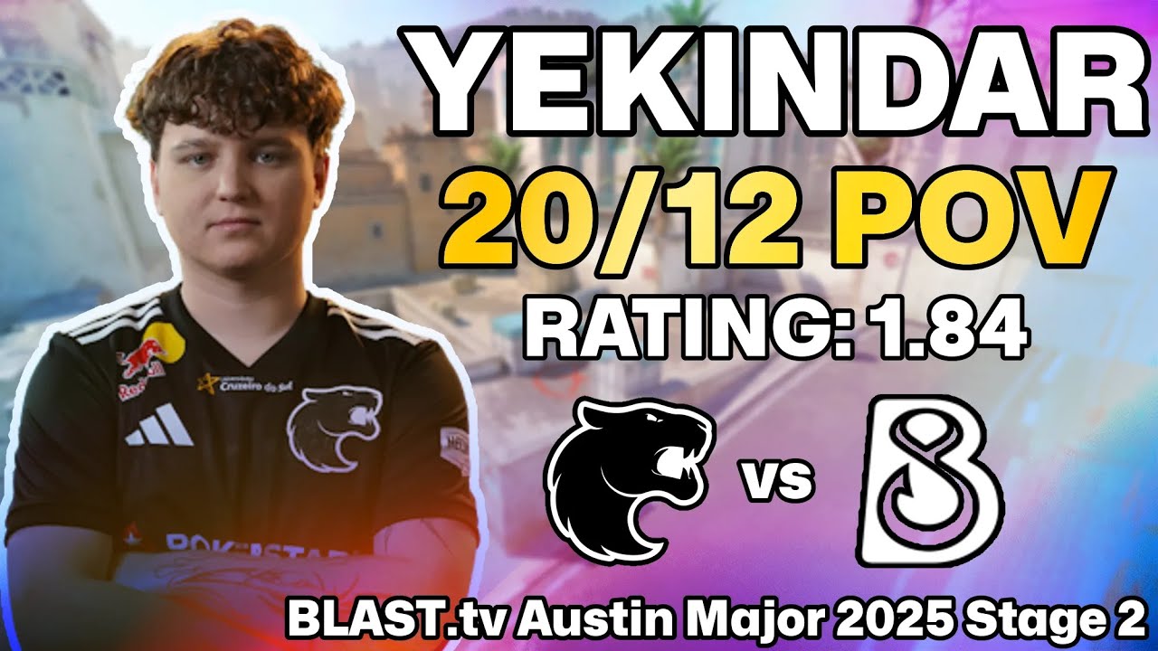 YEKINDAR 20/12 POV vs B8 (Dust2) | BLAST.tv Austin Major 2025 Stage 2