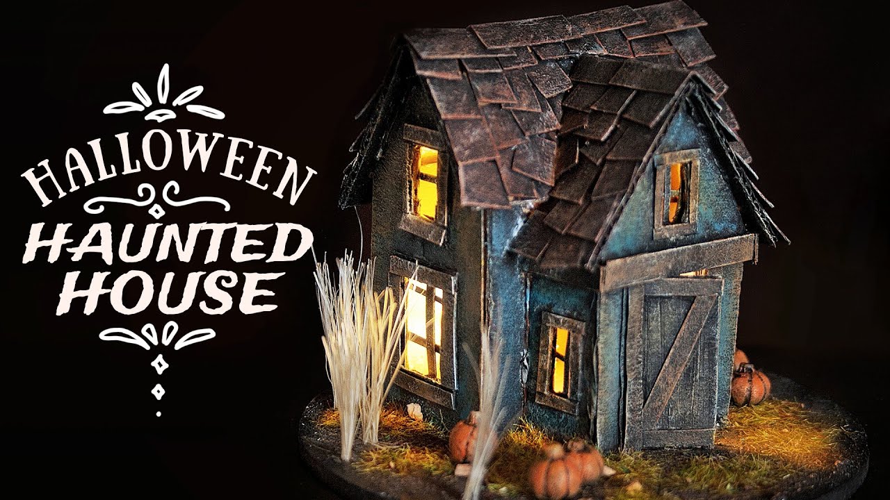 DIY 🎃 Halloween Haunted House, Cardboard 🦇 (Halloween crafts)