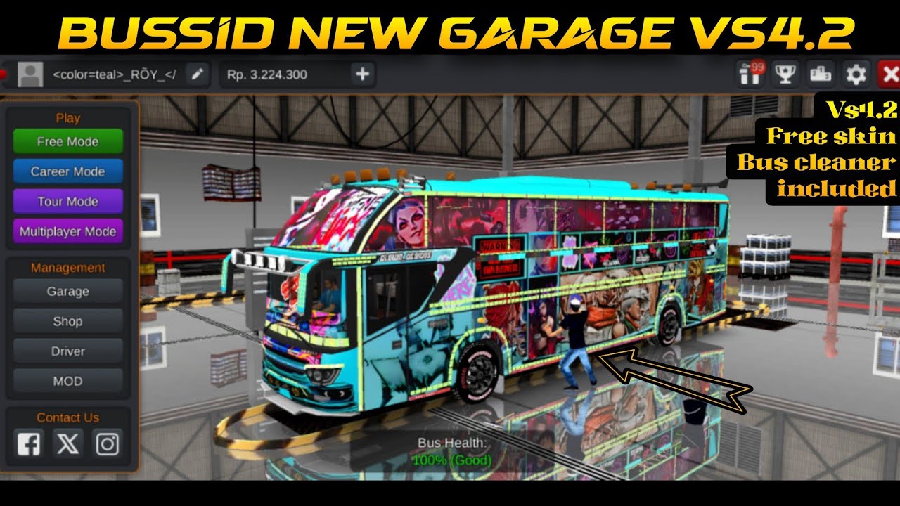 BUSSID MOD GARAGE /BUS CLEANER /FREE LIVERY VS4. 2