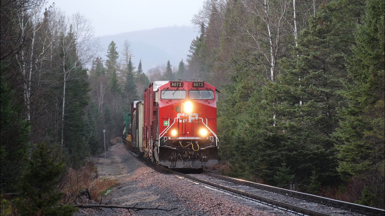 CP 8073 leads CPKC 120 through Holeb, ME 11/4/25