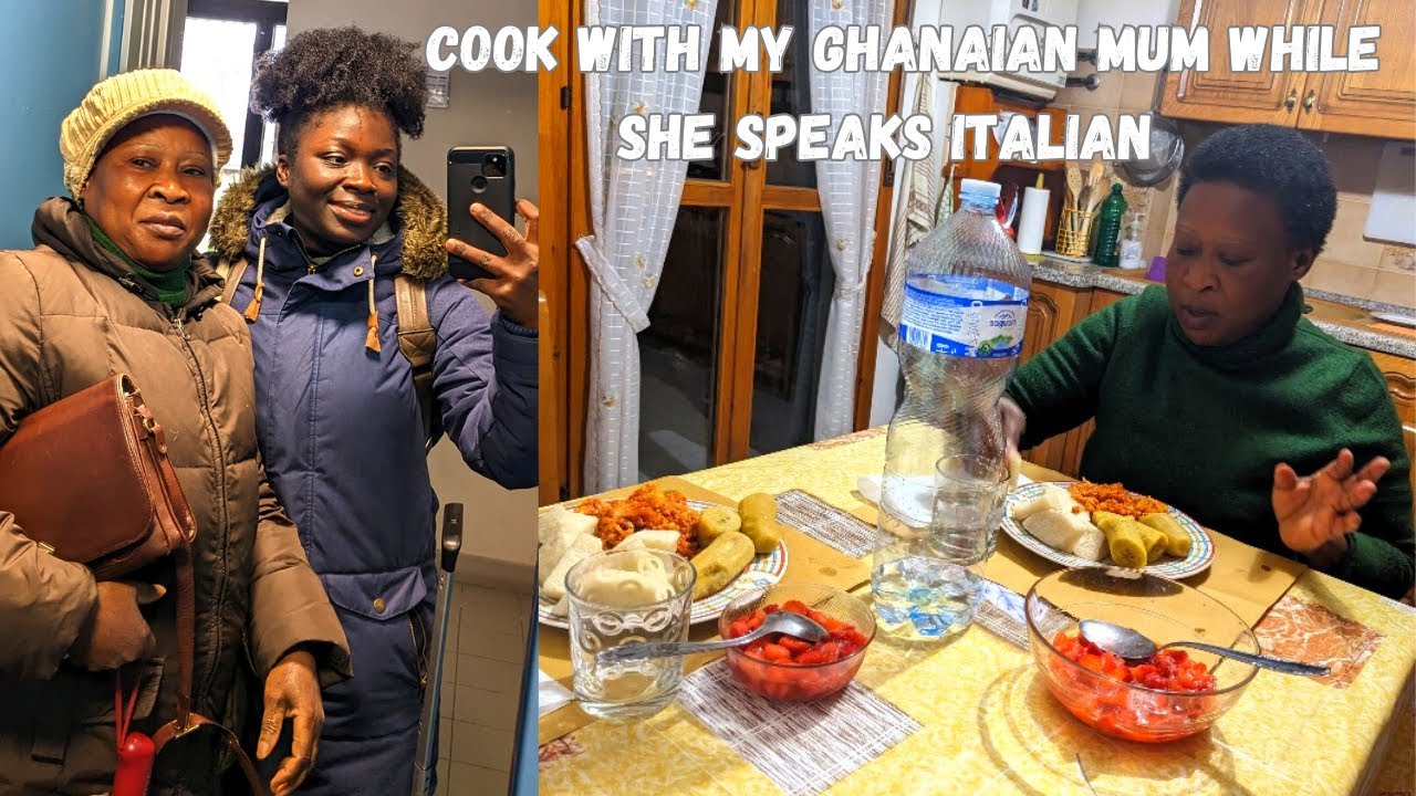 GHANAIAN Mum Speaks Only ITALIAN while Cooking Ghanaian Food