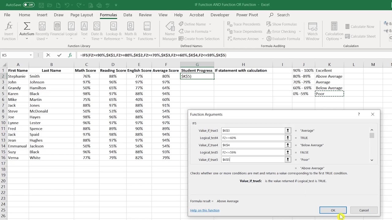 How to use the Microsoft Excel IFS (with Calculation Example)
