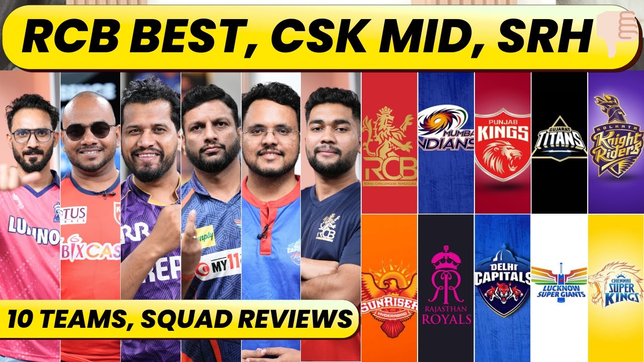 🔴IPL SQUAD REVIEW: BEST XI, STRONGEST & WEAKEST TEAMS. 10 TEAMS UPDATED SQUAD & REVIEW. RCB BEST