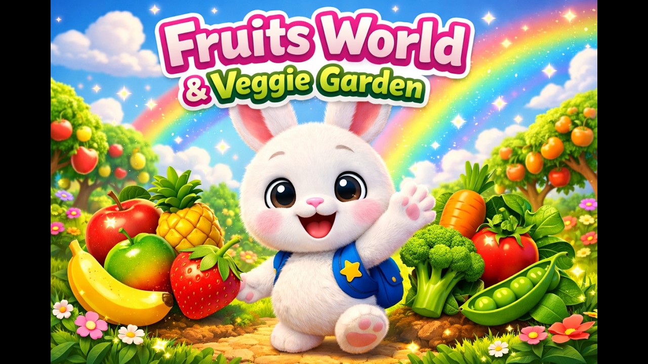 Fruits World & Veggie Garden with Boo the Bunny🍎🥕| Learn Healthy Food for Kids  #kidsvideo #cartoon