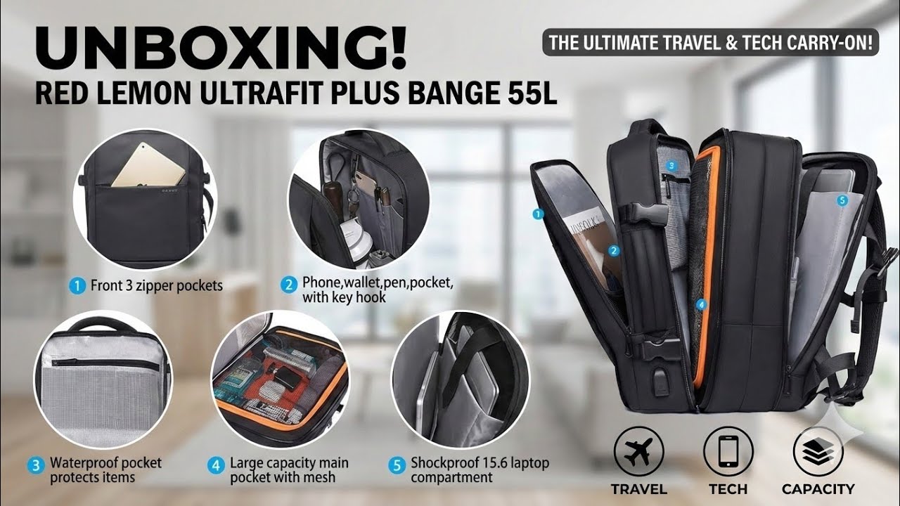 The ULTIMATE Moto-Vlogger Backpack 🎒 Red Lemon Ultrafit Plus 55L Unboxing!