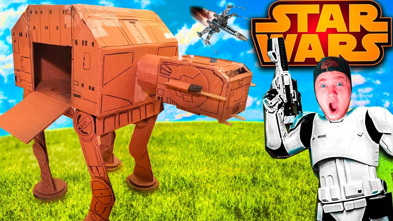 We Built A Star WARS AT-AT Walker Box Fort! (Challenge)