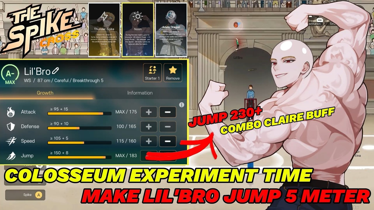 Experiment Time! Make Lil'Bro Become Monster With Jump 5 Meter + Buff Claire - The Spike Volleyball