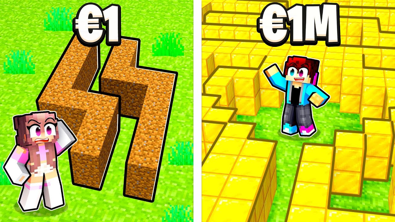 €1 vs €1.000.000 MEGA DOOLHOF in Minecraft!