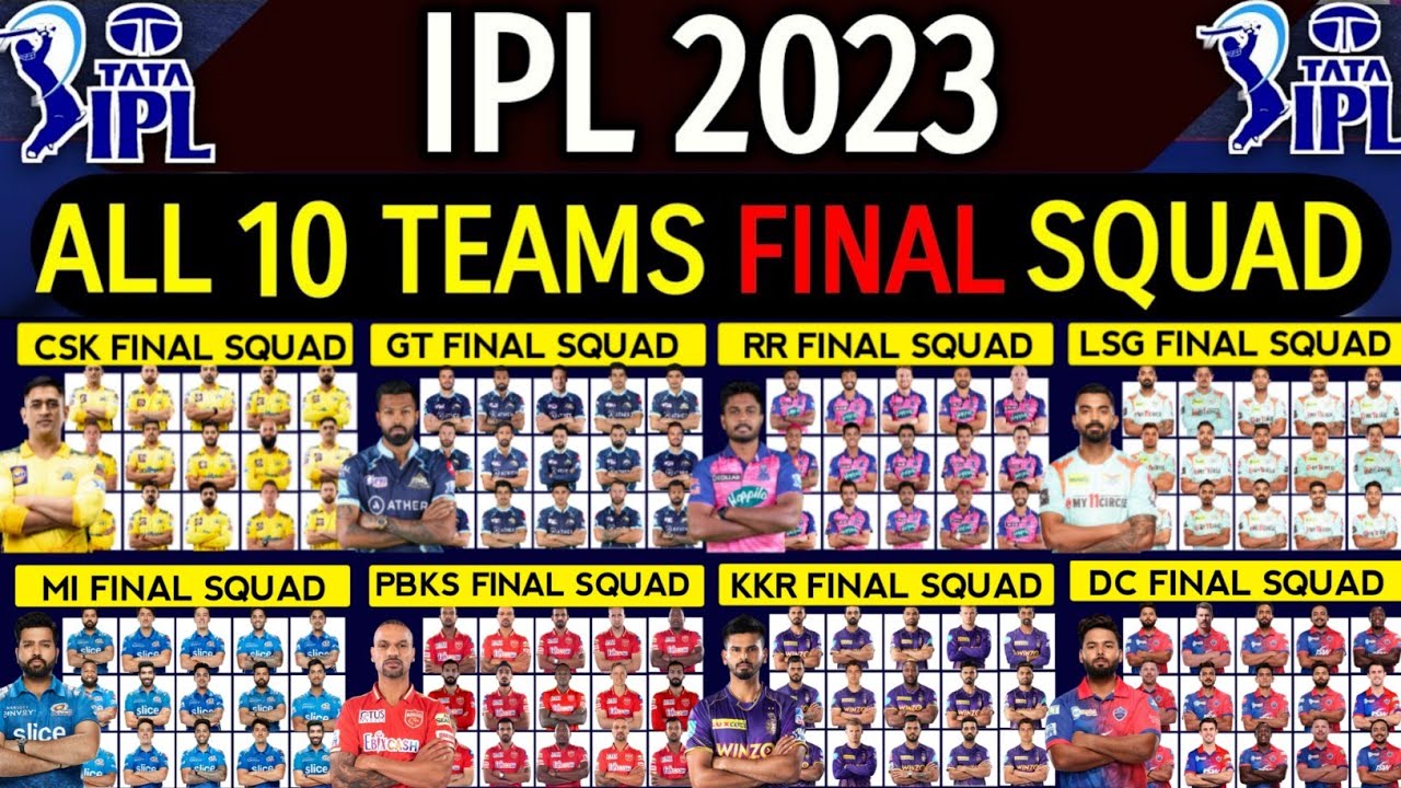 IPL 2023 - All Team Final Squad | IPL 2023 All 10 Teams Players List | IPL 2023 All Team Squad