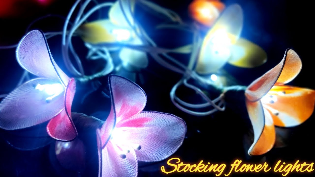 How to make stocking flower lights || easy stocking flower at home || 