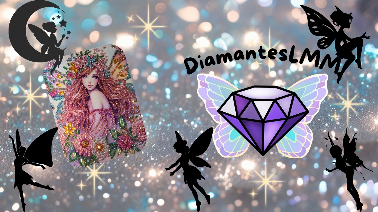 ✨ Diamond Painting en un Cuaderno 💎 Arte que Enamora💎 El Hada Más Bonita en Diamantes Cristal 🧚‍♀️✨