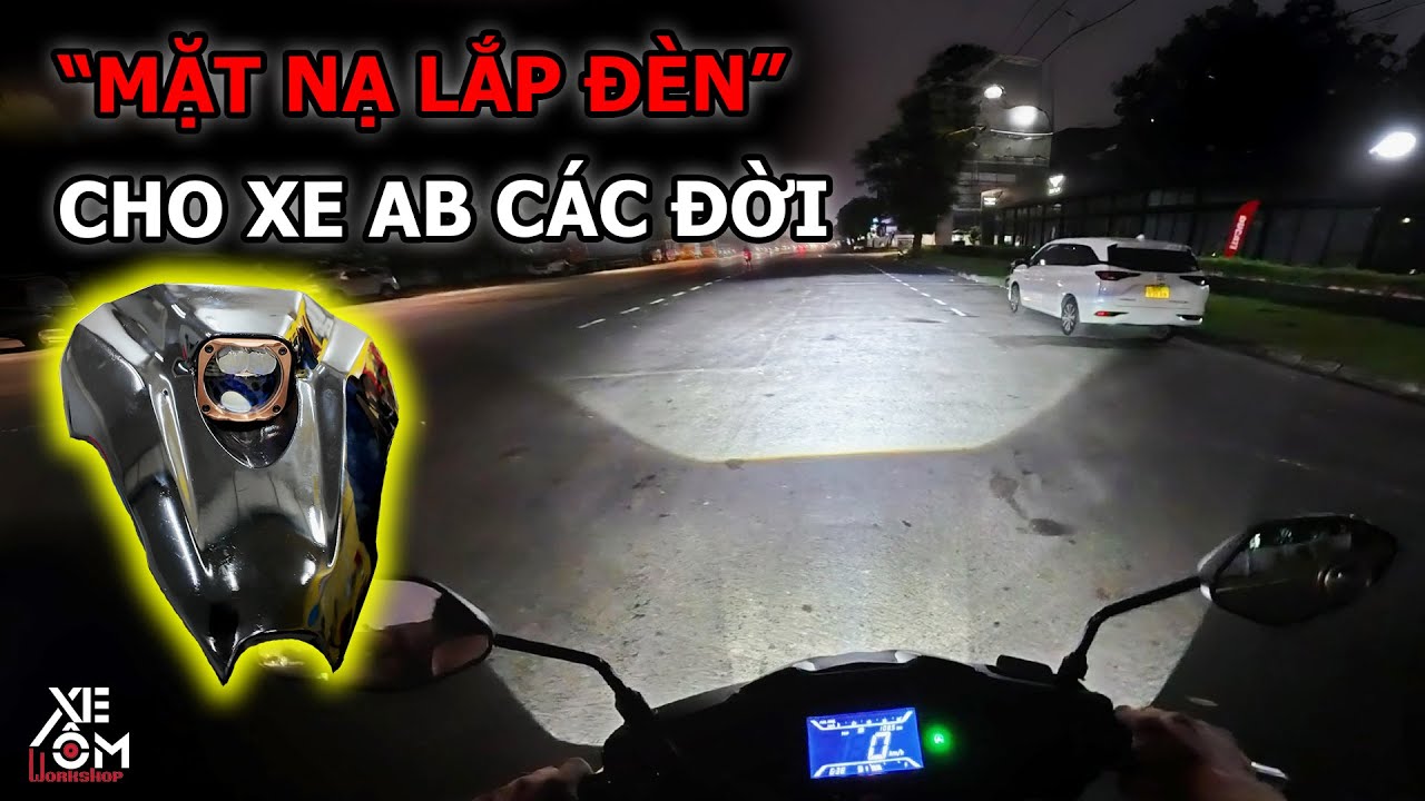 Review Mặt Nạ Lắp Đèn Cho Các Dòng Xe AB160 tại Xe Ôm Workshop