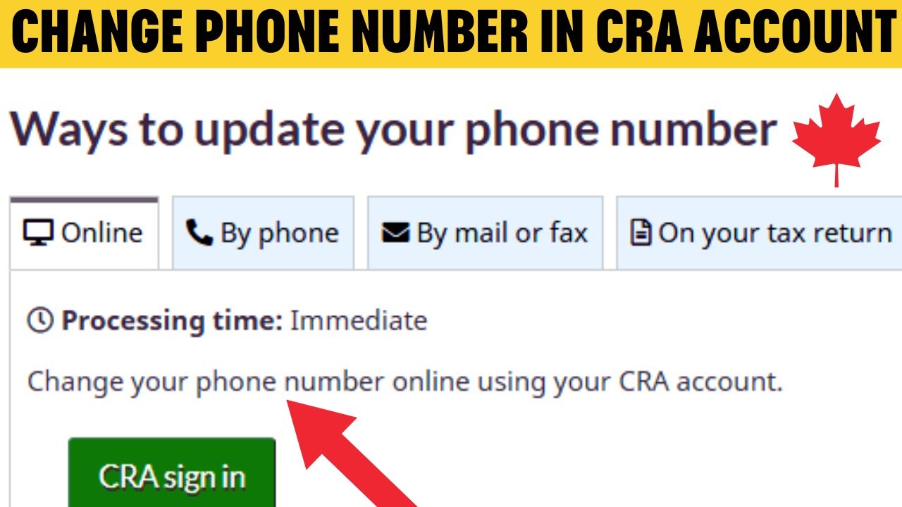 How To Change Phone Number In CRA Account (2025)