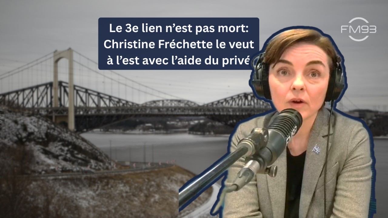 Énième revirement à la CAQ: fini le corridor central du 3e lien pour Christine Fréchette