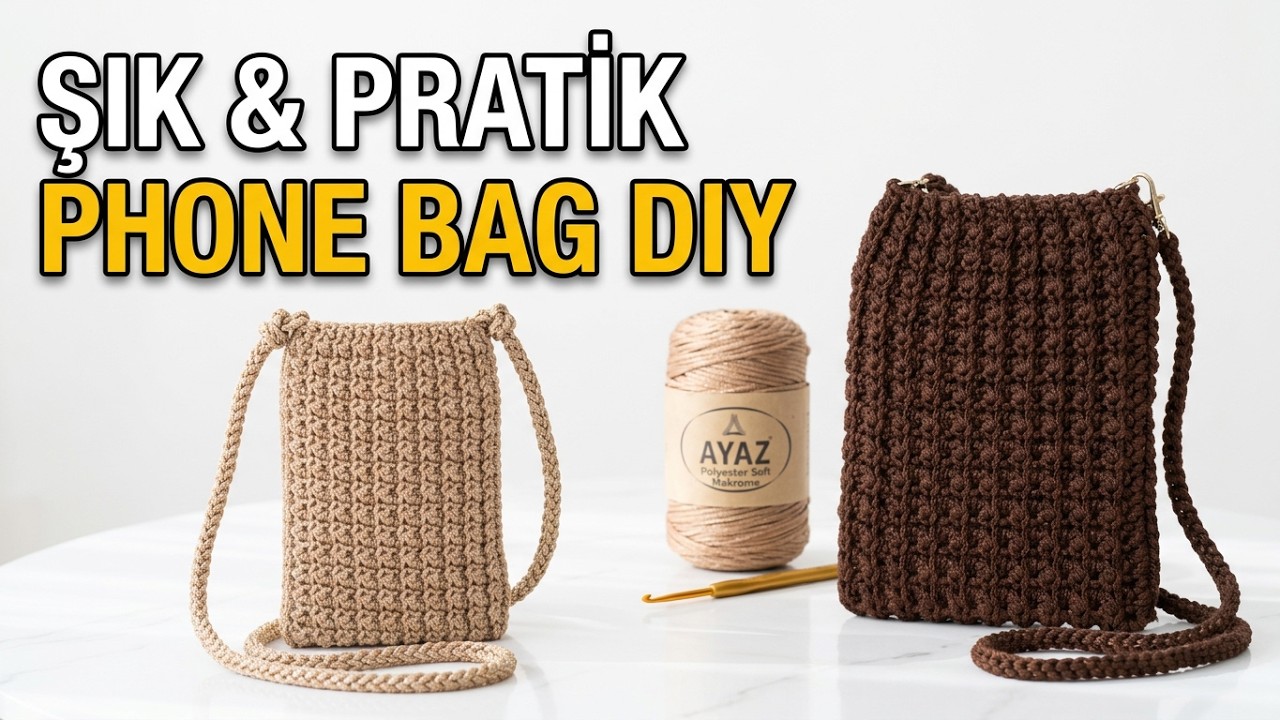 Tığ İşi 2 Saatte Örülen Çok Kolay Örgü Telefon Çantası Yapımı 👜 | Easy Crochet Phone Bag 🧶